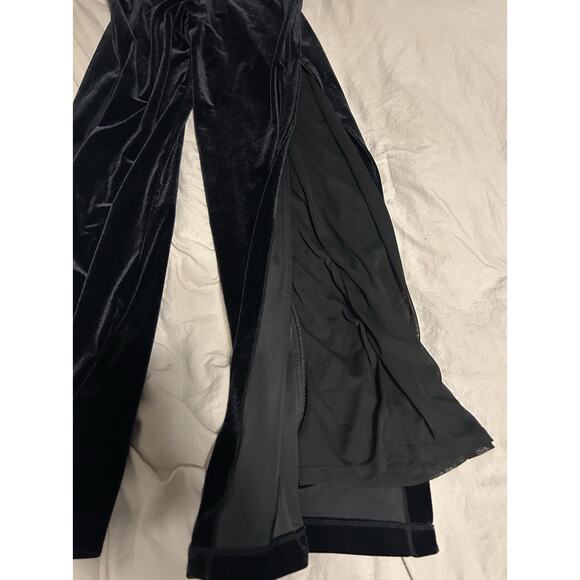 CDC Signature Collection Women's Small BLACK Velvety STRETCH Split Bell Bottoms - Picture 11 of 12